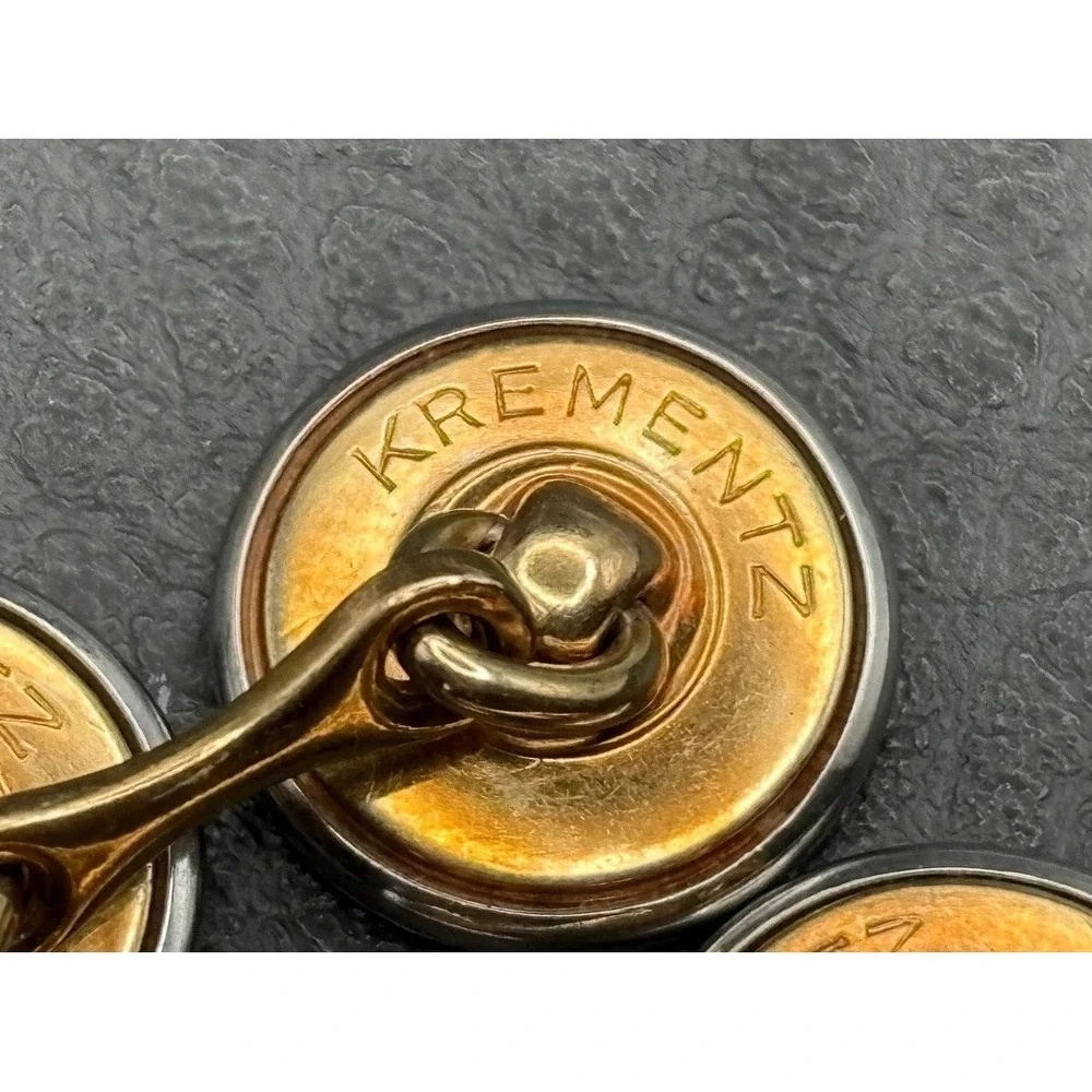 Vintage Krementz Art Deco Mother of Pearl Inlay Gold Filled Cufflinks